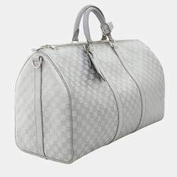 Louis Vuitton Damier Glitter Keepall Bandouliere 50 Silver Bag