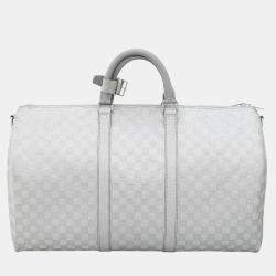 Louis Vuitton Damier Glitter Keepall Bandouliere 50 Silver Bag