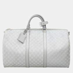 Louis Vuitton Damier Glitter Keepall Bandouliere 50 Silver Bag
