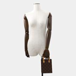 Pre Owned Louis Vuitton Petit Sac Plat Brown Monogram Canvas Tote Bag