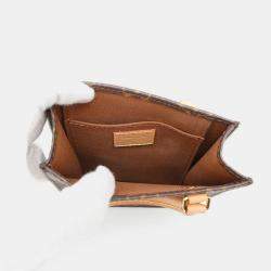 Pre Owned Louis Vuitton Petit Sac Plat Brown Monogram Canvas Tote Bag