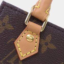 Pre Owned Louis Vuitton Petit Sac Plat Brown Monogram Canvas Tote Bag