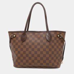 Pre Owned Louis Vuitton Neverfull PM Red Damier Ebene Canvas Tote