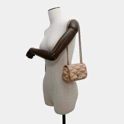Louis Vuitton Maltage Pico Go-14 Beige Lambskin Chain Shoulder Bag 