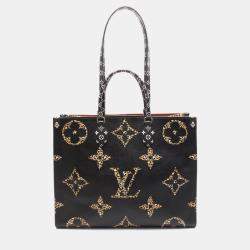Louis Vuitton OnTheGo GM Brown/Black/White Monogram Canvas Tote Bag