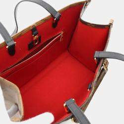 Pre Owned Louis Vuitton OnTheGo MM Brown/Beige Monogram Giant Canvas Tote Bag