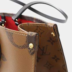 Pre Owned Louis Vuitton OnTheGo MM Brown/Beige Monogram Giant Canvas Tote Bag