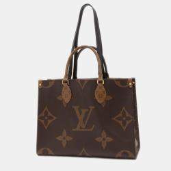 Pre Owned Louis Vuitton OnTheGo MM Brown Monogram Giant Canvas Tote Bag
