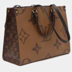 Pre Owned Louis Vuitton OnTheGo MM Brown Monogram Giant Canvas Tote Bag