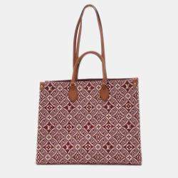 Louis Vuitton Monogram Jacquard On The Go Gm Tote Bag Bordeaux Pink