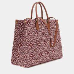 Louis Vuitton Monogram Jacquard On The Go Gm Tote Bag Bordeaux Pink