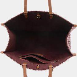 Louis Vuitton Monogram Jacquard On The Go Gm Tote Bag Bordeaux Pink