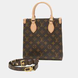 Pre Owned Louis Vuitton Sac Plat BB Brown Monogram Canvas Shoulder Bag