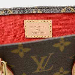 Pre Owned Louis Vuitton Sac Plat BB Brown Monogram Canvas Shoulder Bag