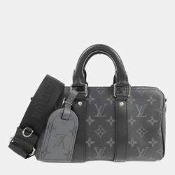 Louis Vuitton Monogram Eclipse Reverse Keepall Bandouliere 25 cm Boston Bag