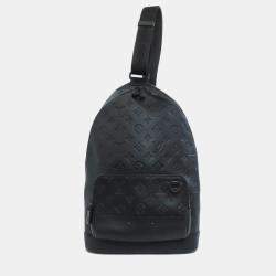 Louis Vuitton Racer Black Monogram Shadow Leather Sling Bag