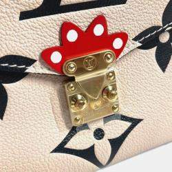 Pre Owned Louis Vuitton Pochette Metis Beige/Black Monogram Empreinte Leather Shoulder Bag