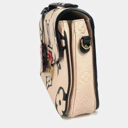 Pre Owned Louis Vuitton Pochette Metis Beige/Black Monogram Empreinte Leather Shoulder Bag