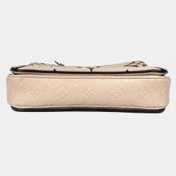 Pre Owned Louis Vuitton Pochette Metis Beige/Black Monogram Empreinte Leather Shoulder Bag