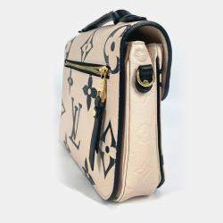 Pre Owned Louis Vuitton Pochette Metis Beige/Black Monogram Empreinte Leather Shoulder Bag