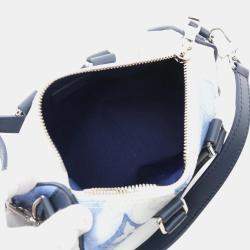 Louis Vuitton Keepall Xs Monogram Watercolor Handbag Coated Canvas Leather White Navy Multicolor