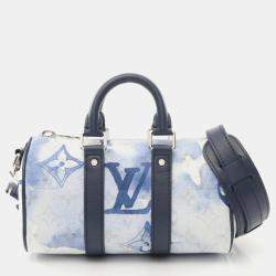 Louis Vuitton Keepall Xs Monogram Watercolor Handbag Coated Canvas Leather White Navy Multicolor