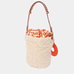 Louis Vuitton Vacation Beige Cotton Bucket Bag