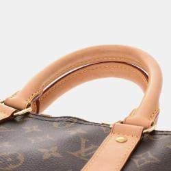 Louis Vuitton Monogram Keepall Bandouliere 45 2Way Brown Canvas Boston Bag