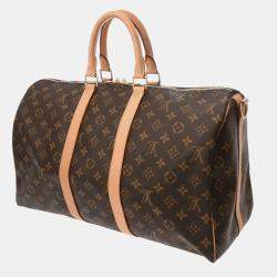 Louis Vuitton Monogram Keepall Bandouliere 45 2Way Brown Canvas Boston Bag