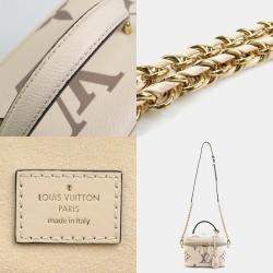 Pre Owned Louis Vuitton Vanity PM Cream Monogram Empreinte Leather Shoulder Bag