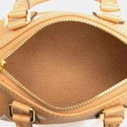 Louis Vuitton Monogram Empreinte Nano Speedy Mini Handbag Shoulder Bag Arizona Beige Leather