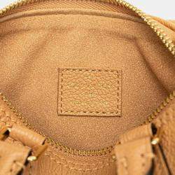 Louis Vuitton Monogram Empreinte Nano Speedy Mini Handbag Shoulder Bag Arizona Beige Leather