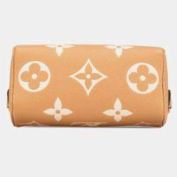 Louis Vuitton Monogram Empreinte Nano Speedy Mini Handbag Shoulder Bag Arizona Beige Leather