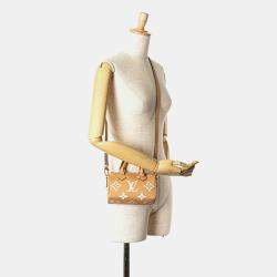 Louis Vuitton Monogram Empreinte Nano Speedy Mini Handbag Shoulder Bag Arizona Beige Leather