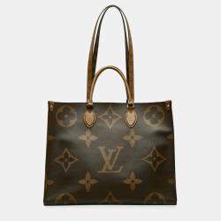 Louis Vuitton Monogram Giant Reverse On The Go Gm Handbag Shoulder Bag Brown Pvc Leather