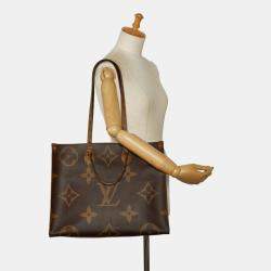 Louis Vuitton Monogram Giant Reverse On The Go Gm Handbag Shoulder Bag Brown Pvc Leather