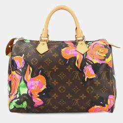 Louis Vuitton Monogram Rose Speedy 30 Handbag Brown Pink