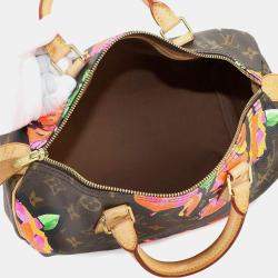 Louis Vuitton Monogram Rose Speedy 30 Handbag Brown Pink