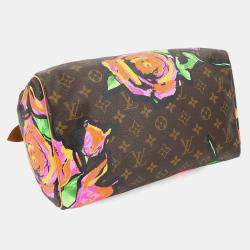 Louis Vuitton Monogram Rose Speedy 30 Handbag Brown Pink