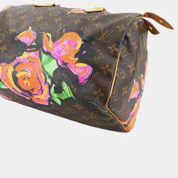 Louis Vuitton Monogram Rose Speedy 30 Handbag Brown Pink