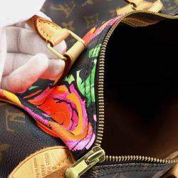 Louis Vuitton Monogram Rose Speedy 30 Handbag Brown Pink