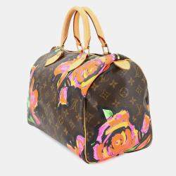 Louis Vuitton Monogram Rose Speedy 30 Handbag Brown Pink