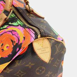 Louis Vuitton Monogram Rose Speedy 30 Handbag Brown Pink