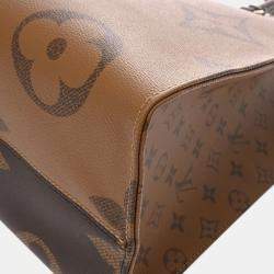 Louis Vuitton Monogram Giant Reverse On The Go Gm Brown Canvas Handbag