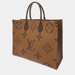 Louis Vuitton Monogram Giant Reverse On The Go Gm Brown Canvas Handbag