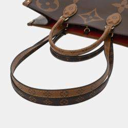 Louis Vuitton Monogram Giant Reverse On The Go Gm Brown Canvas Handbag