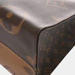 Louis Vuitton Monogram Giant Reverse On The Go Gm Brown Canvas Handbag