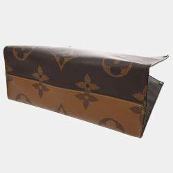 Louis Vuitton Monogram Giant Reverse On The Go Gm Brown Canvas Handbag
