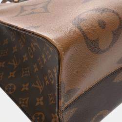 Louis Vuitton Monogram Giant Reverse On The Go Gm Brown Canvas Handbag