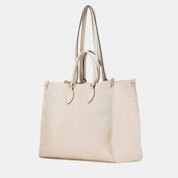 Pre Owned Louis Vuitton OnTheGo GM White Leather Monogram Empreinte Giant Shoulder Bag